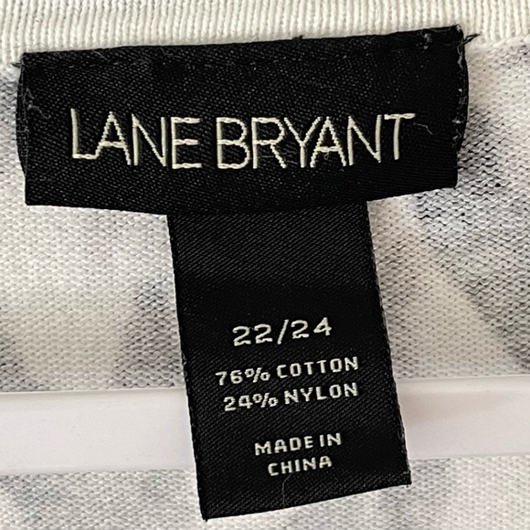 Lane Bryant Animal Print V-Neck Blouse Low High Long Sleeve Cotton Knit Sz 22/24 - Picture 3 of 8